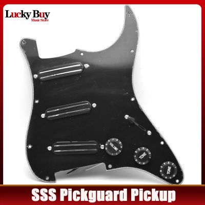 {:”》11หลุม SSS Prewired Pickguard กีตาร์ ST ปิ๊กอัพกีตาร์รางร้อน-คอยล์เดี่ยว-รางเก็บร้อนสำหรับ ST กีตาร์