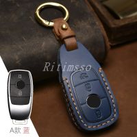 Leather Car Remote Key Case Cover Shell For Mercedes Benz A C E S G Class GLC CLE CLA W177 W205 W213 W222 X167 Protector Holder