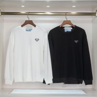 pradaˉMens Classic Black Triangle Logo Casual and Versatile Sweatshirts for Men. Thick and Thin Two Sweatshirts for Men are Available Simultaneously.