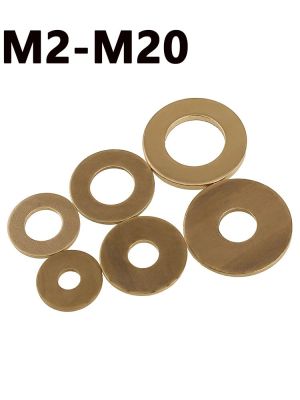Copper Gasket Flat Gasket Thickened Brass Round Meson Metal Screw Flat Washer M2 M2.5 -M20 Nails  Screws Fasteners