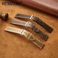 Genuine Leather Strap Crazy Horse Leather Discoloration Handmade Cowhide Leather Watchband 18 19 22 21 22mm High Quality Strap