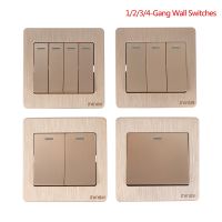 1/2/3/4 Gang 1/2 Way Wall Switch White Push Button On/Off Light Switch Hall Bedroom Ceiling Lights Wall  Standard Power Switch Power Points  Switches