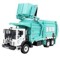 Alloy Diecast Barreled Garbage Carrier 1:24 Waste Material Transporter Vehicle Metal Model Hobby Toys For Kids Christmas Gifts Die-Cast Vehicles