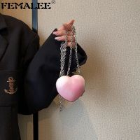 【YD】 Luxury Clutch Earphone Keys Purse Hearted Evening Handbags Shoulder Wedding Dinner Wallet Accessories