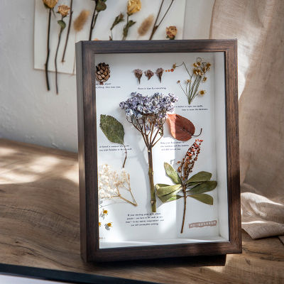 กรอบโชว์ตัวอย่างกลวงสามมิติหนากรอบรูป DIY โต๊ะแสดงกรอบรูปดอกไม้แห้งขนาด6นิ้ว7นิ้ว10นิ้ว