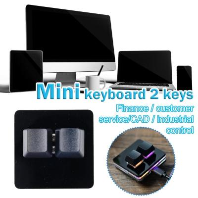Black 2 Key Keypad Mini Keyboard Copy And Paste Custom Shortcut Keys O8O1