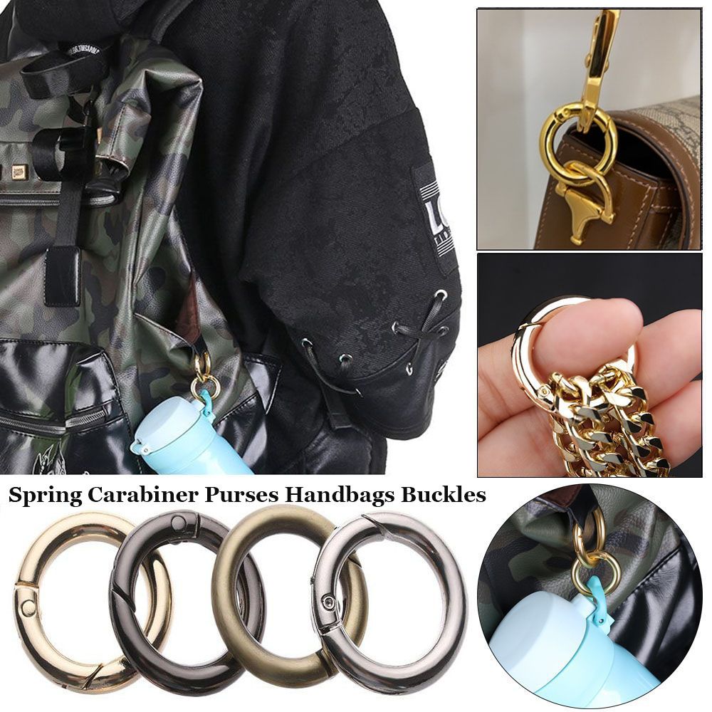 Snap Clasp Clip Carabiner Purses Handbags Bag Belt Buckle Spring O-Ring Buckles 