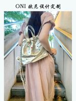 ∏❖ ONI design 2023 South Korean niche backpack fashion sterling silver diamond bag travel OOTD womens bag