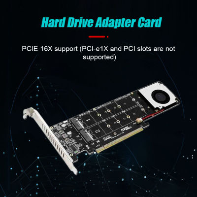 4 Disk NVME Raid PCI-E4.0X16การ์ดเอ็กซ์แพนชันการกระจายความร้อนสองด้านพร้อมไฟ LED รองรับ223022422260228022110มม.