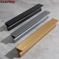 KK amp;FING New Aluminum Alloy Long Handle Creative Figure 7 Cabinet Pulls Black Kitchen Cabinet Handles Drawer Pulls Hardware