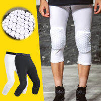 การบีบอัดผู้ชายวิ่ง3/4ถุงน่องกับเข่า Pad ยิมบาสเกตบอลกางเกงเพาะกาย Jogger Capris Leggings C Rossfit กางเกงเด็ก