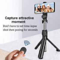 XT02 Detachable Clip Bluetooth-compatible Selfie Stick Universal Horizontal and Vertical Tripod Selfie Stick Mobile Phone Bracke