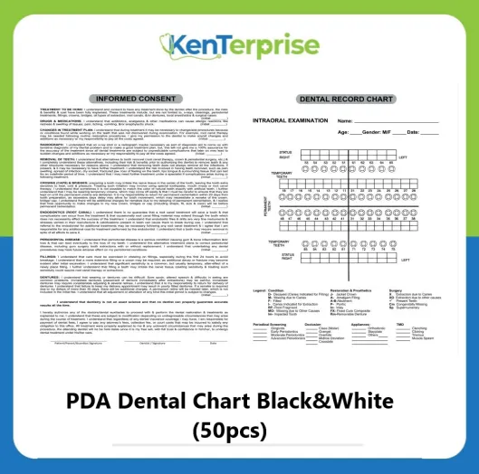 PDA Dental Chart Black and White (50pcs) Lazada PH