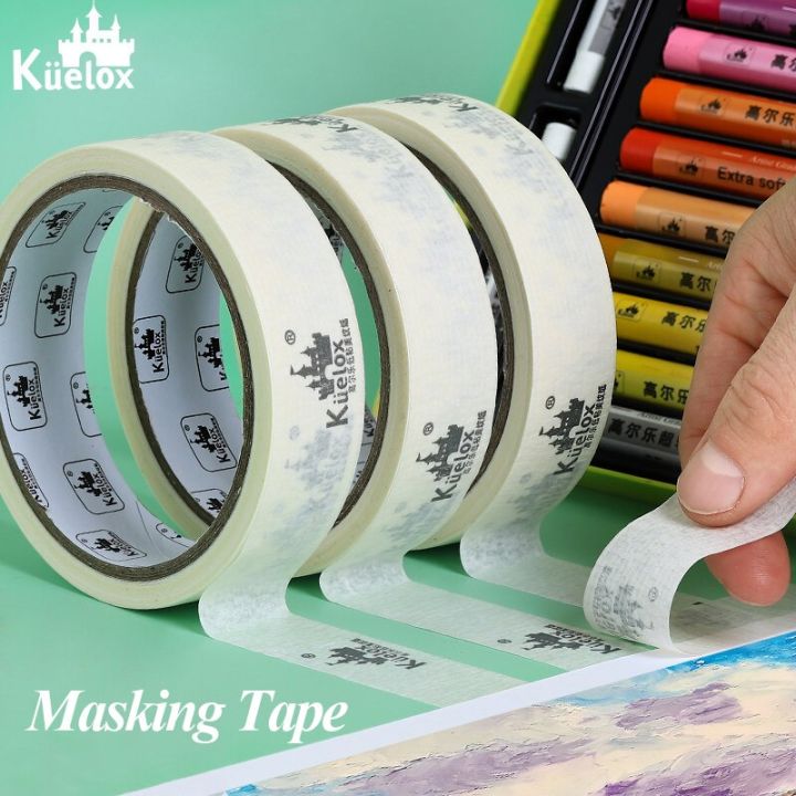 kuelox-masking-tape-25mm-single-side-tape-adhesive-crepe-paper-for-oil-painting-sketch-drawing-student-school-supplies