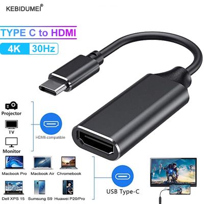 USB C กับอะแดปเตอร์ HDMI ประเภทใช้ได้อะแดปเตอร์สายเคเบิล HD MI 4K 3.1 HDTV สำหรับ MacBook