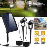 Led Twin Solar Spot Night Lights 1000lm Ip65 Waterproof Super Bright Automatic On Off Landscape Lighting Lamp for Garden