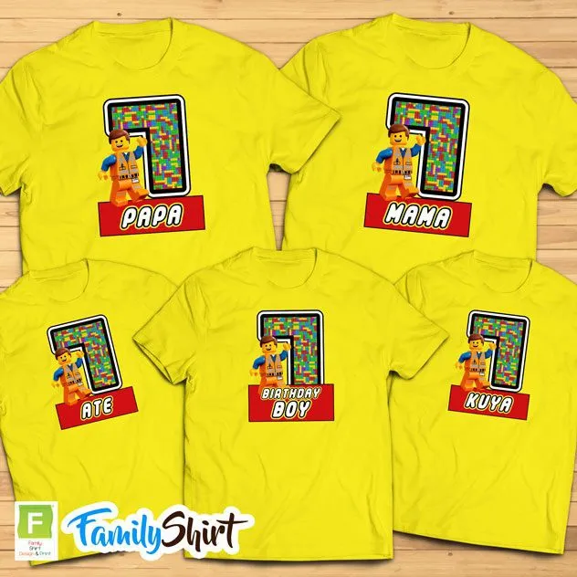 lego birthday family shirts