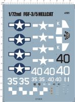 รายละเอียดขึ้น172 WW II F6F-5 Hellcat Carrier-Based Fighter Model Kit Decal