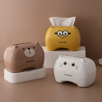 Creative Cute Cartoon Tissue Box Nordic Roll Paper Storage Box Thickened Plastic Tissue Box Container Towel Napkin Tissue Holde