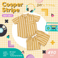 Cooper Stripe set ชุดเซทผ้าลินินเด็กผู้ชาย