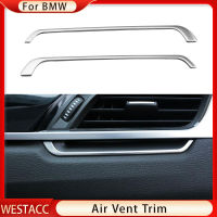 2Pcs/Set Car Under Air Conditioning AC Vent Sticker Trim For BMW X1 F48 2016 2017 2018 2019 2020 Decoration Strip Accessories