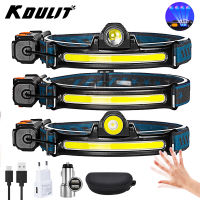 KDULIT High Power Zoom Sensor LED Headlight XPG COB Headlamp Built in 18650 Battery USB Rechargeable 6 Modes Camping Head Light