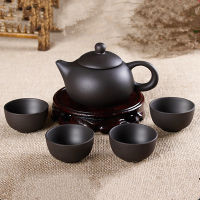 5pcs Kung Fu Tea Set [1 Teapot 4 Cups Set] 150ml Chinese Xi Shi Porcelain Tea Sets Ceramic Yixing Purple Clay Kettle