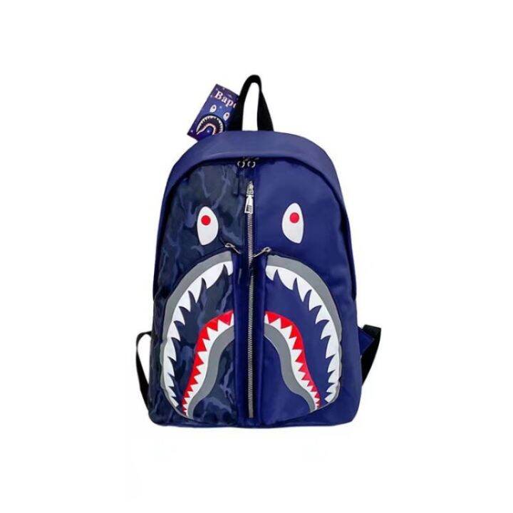 2023-new-shark-school-bag-personalized-graffiti-student-backpack-mens-and-womens-fashion-trend-travel-bag