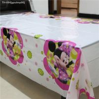 ☄☢☋ 180x108 cm 1pc Minnie Mouse Theme Table Cloth for Kids Happy Birthday Party Decoration Table Cover Event Party Supplies