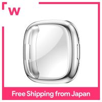 Miimall Compatible Fitbit Versa 4/Sense 2 Case Fitbit Versa4 【Full Protective Cover 】 Anti-scratch Soft TPU material Fitbit Versa 4 Bumper Lightweight Thin Impact Resistant Plated Fitbit Versa4 Protective Cover (Silver)