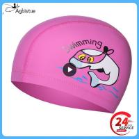 On Sale Children Swimming Cap Pu Coated Durable Waterproof Swim Caps Cartoon Bathing Caps For Children Kids Ear Protector Cute Swim Caps