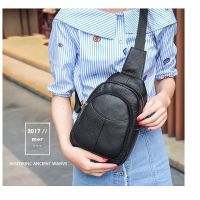 ✠☃♚ Ms chest female leather 2022 new packages baotou layer cowhide joker single shoulder bag leisure