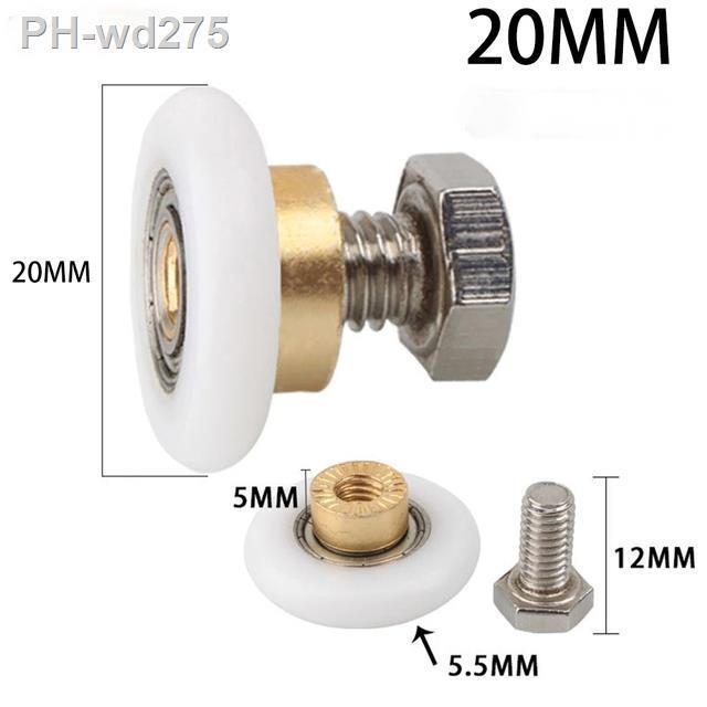 4pcs-door-pulley-door-roller-door-slide-rail-with-screws-bathroom-shower-room-glass-gate-easy-to-slide-silent-replacement-parts