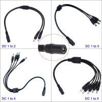 1pcs CCTV Security Camera 1 DC Female To 2/3/4/5 Male plug Power Cord adapter Connector Cable Splitter for  LED Strip lights  Wires Leads Adapters