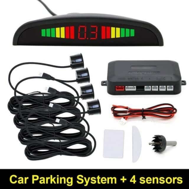 Parking Sensor 4 sensores LED detector display sensor de estacionamento  automático backup de carro radiolocalizador sistema de monitoramento alarme