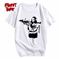 Men Flower Thrower Banksy Panda Guns Urban Art T-Shirt Homme Cotton Unisex Short Sleeves O-Neck Hipster Tshirt Casual Clothes 【Size S-4XL-5XL-6XL】