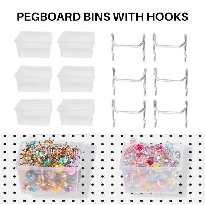 12-pieces-pegboard-plastic-bins-kit-pegboard-bins-with-hooks-pegboard-accessories-workbench-bins-fits-to-peg-board