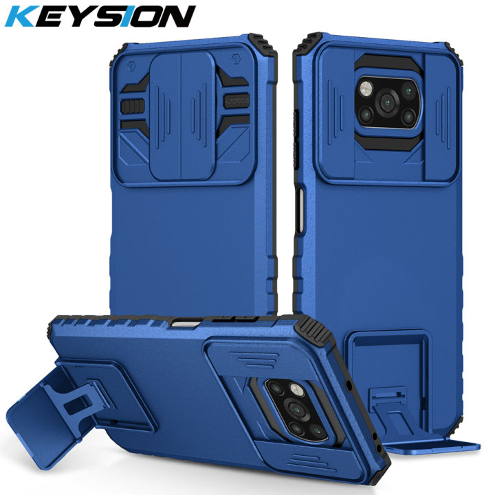 Keysion Shockproof Case For Poco X3 Pro X3 Nfc Push Pull Camera Protection Live Stand Phone 8784