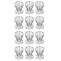 12 x Egg Cups Made of Stainless Steel Wire Spiral Spring Egg Holder Makeup Sponge Clothes Rack Egg Tray Egg Container