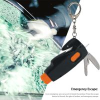 4 in 1 Spring Type Mini Escape Hammer Portable Car Safety Hammer Window Breaker Punch Seat Belt Cutter Hammers Key Chain