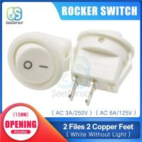 2Pcs ON/OFF Mini Round Rocker Switch พลาสติก Push ปุ่มสวิทช์3A 250VAC 6A 125VAC