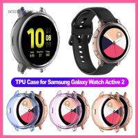 เคสนาฬิกาเคสกันกระแทก UOIGXO,ฝาครอบป้องกันใสสำหรับ Samsung Galaxy Watch Active 2 TPU ขนาด40มม. 44มม.