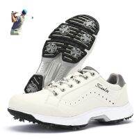 Mens Outdoor Leather Professional Training Golf Shoes Waterproof And Breathable Hot Sale BOA Spin Buckle Sports Casual Shoes