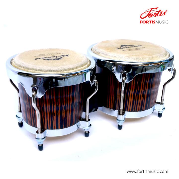 makana-bongo-กลองบองโก้-202-ขอบโครเมี่ยม-สีอีโบนี่-ebony-chrome-พร้อม-ขาตั้งบองโก้-โครเมี่ยม-1-ต้น