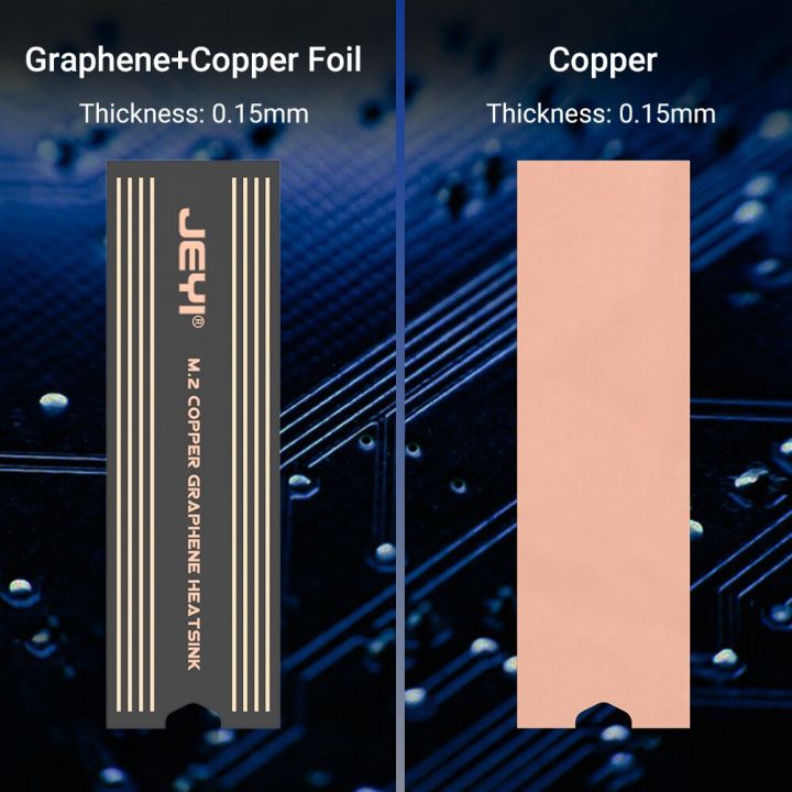 jeyi-graphene-อ่างความร้อน-ssd-m-2กราฟีนแบบสองชั้นและหม้อน้ำการออกแบบเครื่องทำความเย็นฟอยล์ทองแดงสำหรับแล็ปท็อป-pc-nvme-ngff-2280ไดรฟ์