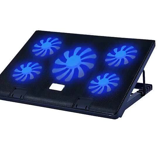 5 fans notebook stand cooler adjustable laptop cooling pads with RGB