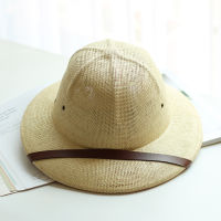 Novelty Toquilla Straw Helmet Pith Sun Hats for Men Vietnam War Army Hat Dad Boater Bucket Hats Safari Jungle Miners Cap B-8268