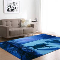 Wild Wolfs Print 3D Carpets Kids Room Living Room Area Rug Soft Flannel Bedroom Kitchen Rug Mat Non-Slip Entrance Indoor Doormat