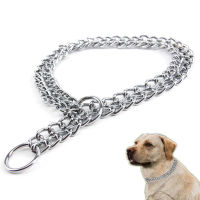 Chain Dog Training Choke Collar Adjustable Double Row Stainless Steel Chain Slip Collar Strong &amp; Durable Dog Slip P Chain Collar