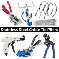 Cable Ties Plier Stainless Steel Cable Zip Tie Automatic Gun Hand Fastening Strap Cutting Bundle Wrap Tool Tensioning Trigger Cable Management